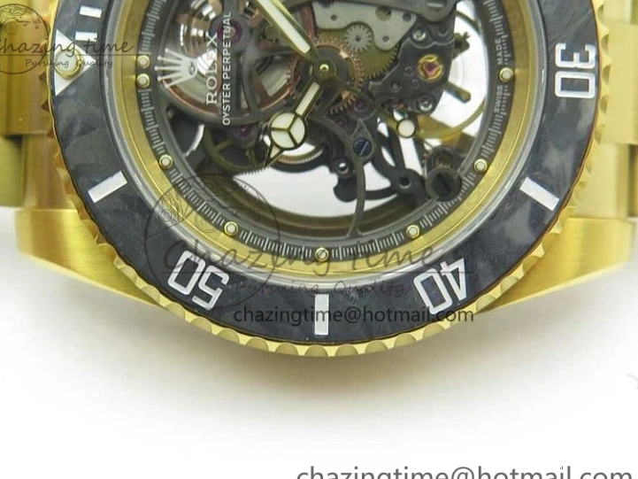 Good Copy Rolex Watches Skeleton Submariner on SA YG Edition Pirlo Project Bracelet Best 2981 YG Andrea VRF Popular 0108
